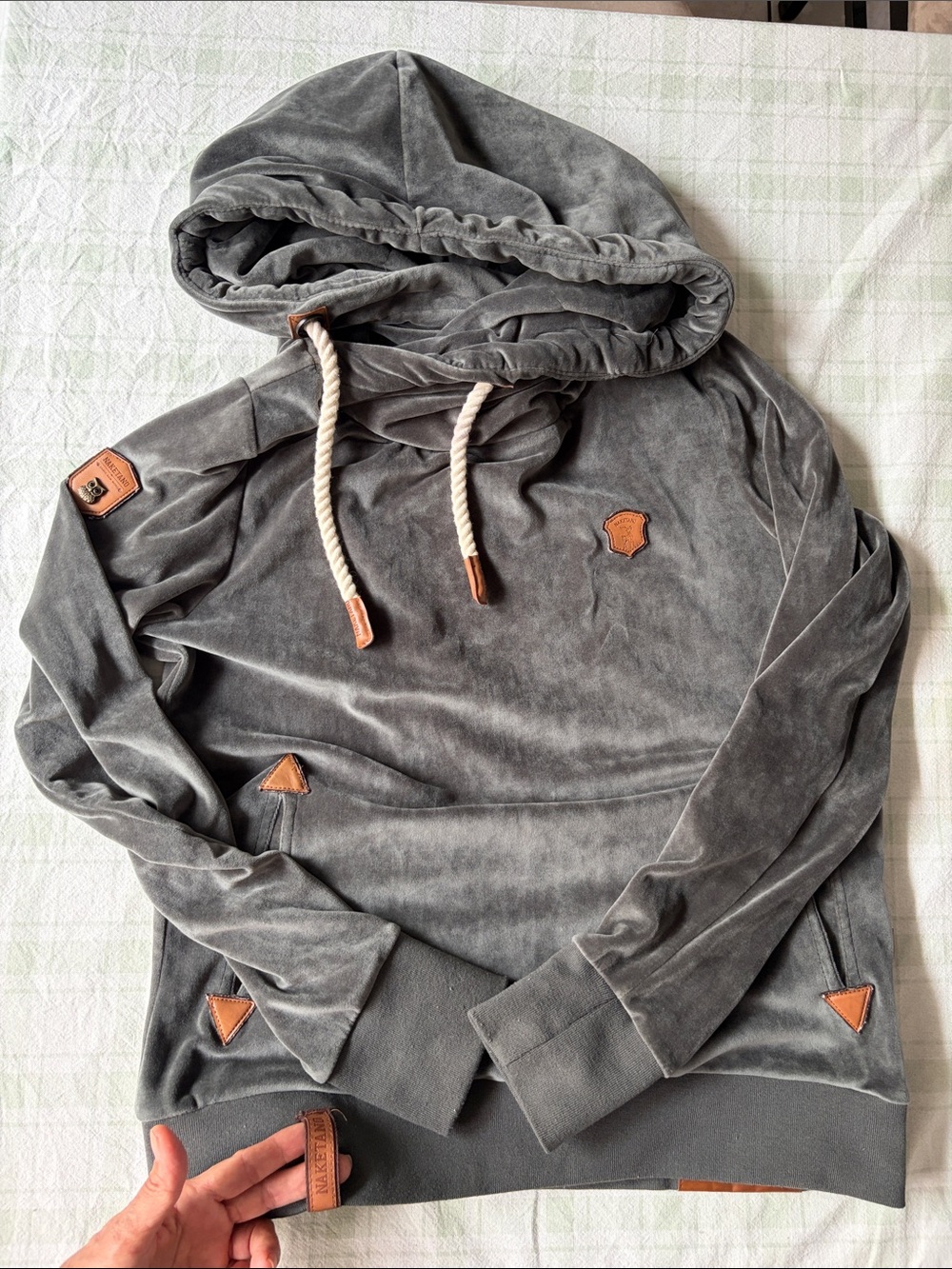 Naketano Velvet Funnel Neck Pullover Sweater - Gray - Picture 10 of 11